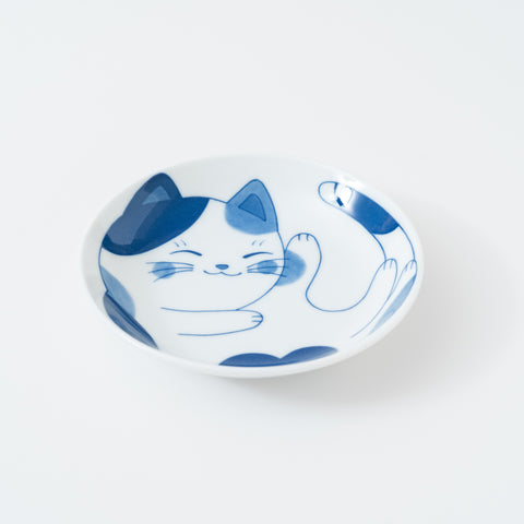Neko Chigura Cat Mino Round Plate Small