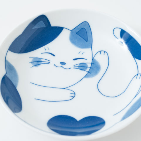 Neko Chigura Cat Mino Round Plate Small