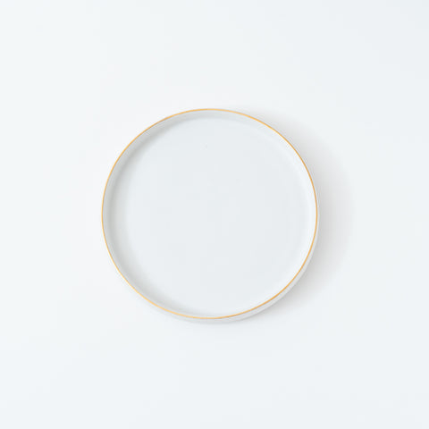 Matte White Flat Plate with Steep Edge Mino Side Plate
