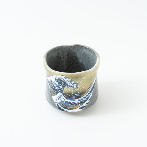 Bizan Kiln Hokusai Wave  Kutani Teacup