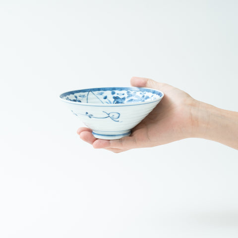 Fan Shape Pattern Gosu Arita Rice Bowl