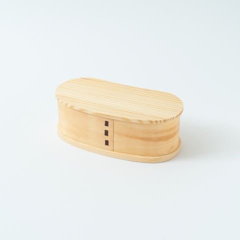 Single-Tier Oval Bamboo Bento Box