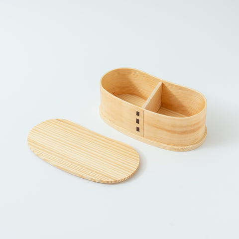 Single-Tier Oval Bamboo Bento Box