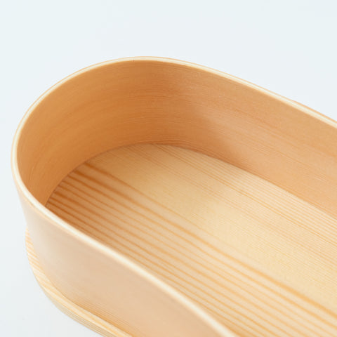 Double-Tier Oval Bamboo Bento Box