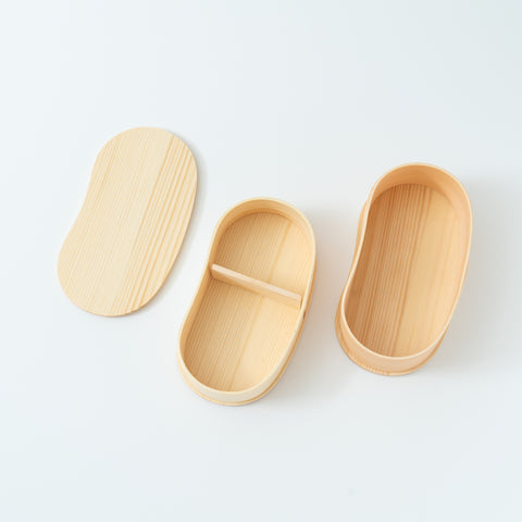 Double-Tier Oval Bamboo Bento Box