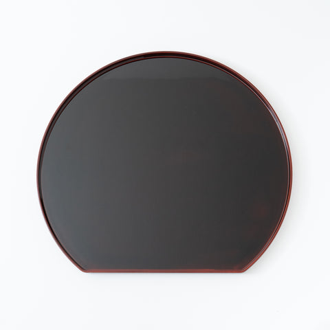 Black Urushi Lacquer Half-Moon Serving Tray