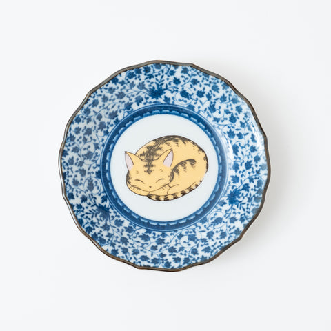 Sleeping Cat Kutani Sauce Plate Set