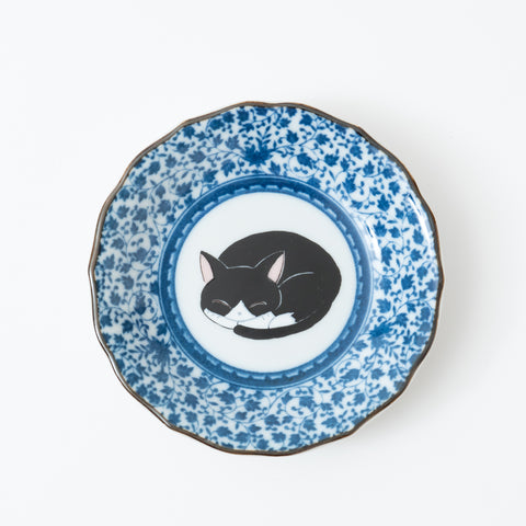 Sleeping Cat Kutani Sauce Plate Set