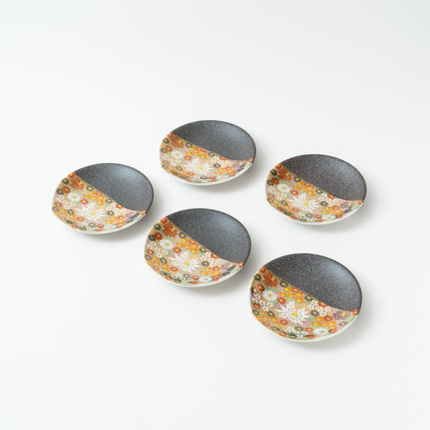 Hanazume Kutani Sauce Plate Set