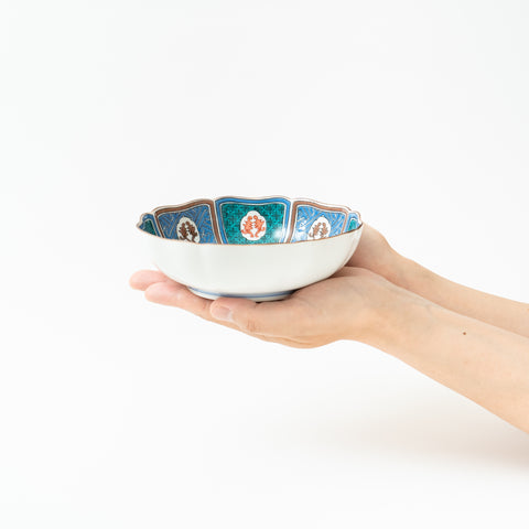 Sakura and Bird Kutani Serving Bowl