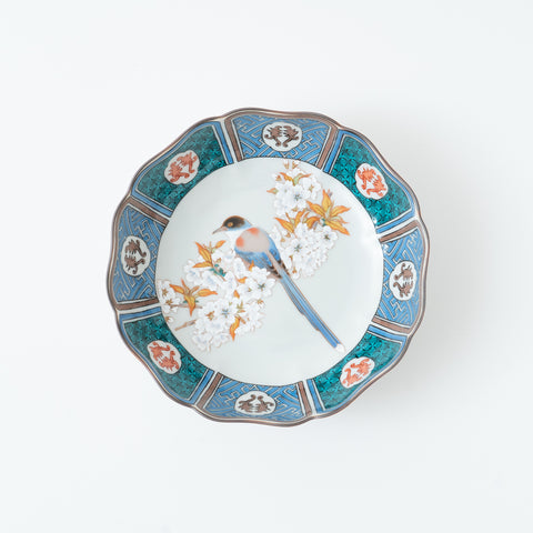 Sakura and Bird Kutani Serving Bowl