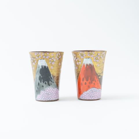 Fuji and Sakura Kutani Tumbler Set