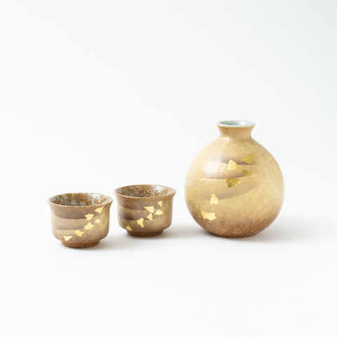 Gold Leaf  Kutani Sake Set