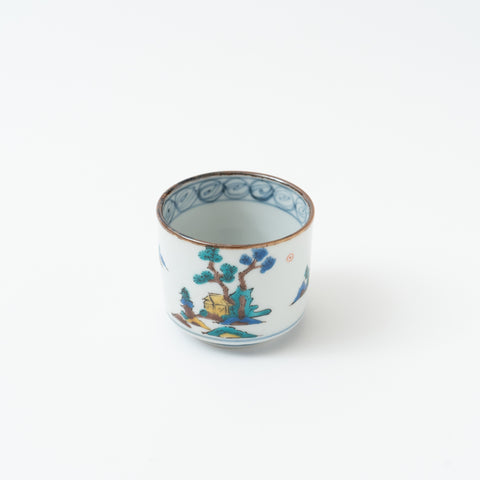 White Ko-Kutani Sansui Guinomi Kutani Sake Cup