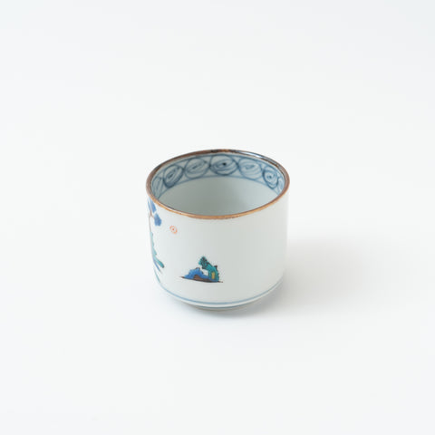 White Ko-Kutani Sansui Guinomi Kutani Sake Cup