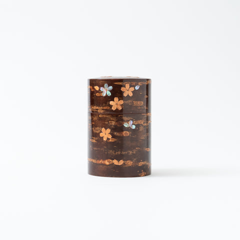 Yatsuyanagi Long  Akita Cherry Bark Work  Tea Canister