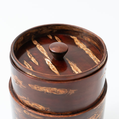 Yatsuyanagi Long  Akita Cherry Bark Work  Tea Canister