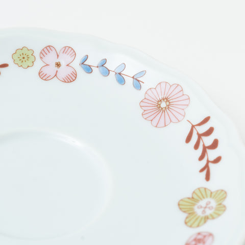 Harekutani Flower and Bird  Kutani Cup and Saucer Set