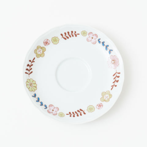 Harekutani Flower and Bird  Kutani Cup and Saucer Set