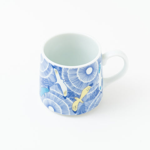 Harekutani Seagull  Kutani Mug Cup