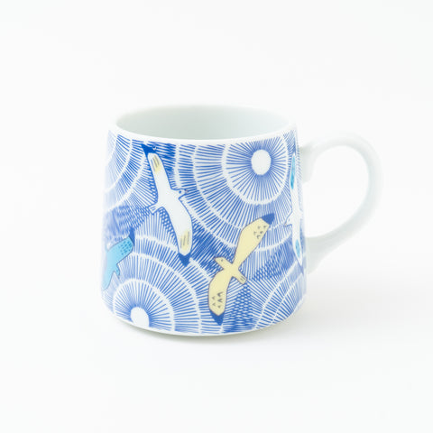 Harekutani Seagull  Kutani Mug Cup