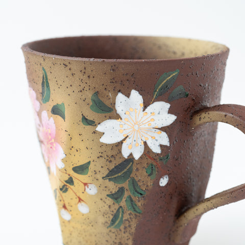 Bizan Kiln Sakura Rough-Hewn Kutani Mug Cup