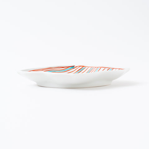 Leaf-Shaped Small Bird Kutani Side Plate