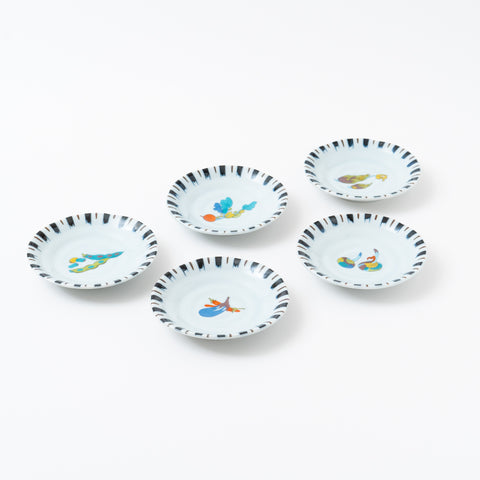 Vegetable Motif Kutani Side Plate Set