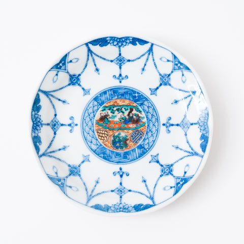 Jidai Blue and White Decorative Kutani Side Plate Set