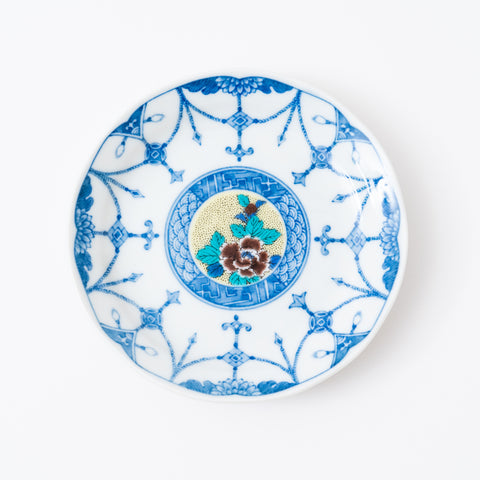 Jidai Blue and White Decorative Kutani Side Plate Set