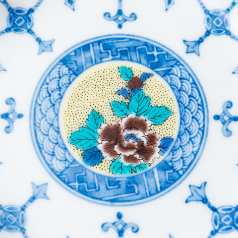 Jidai Blue and White Decorative Kutani Side Plate Set