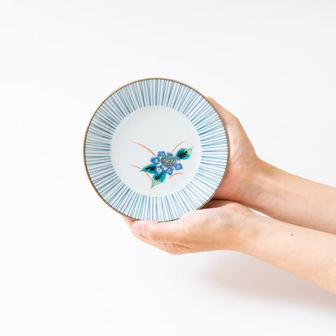 Five Grass Flowers Kutani Side Plate Set