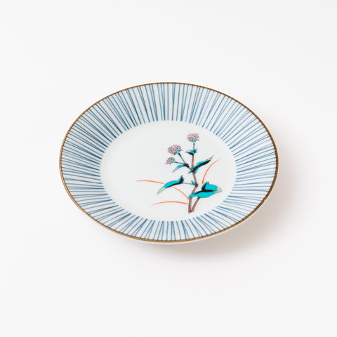 Five Grass Flowers Kutani Side Plate Set