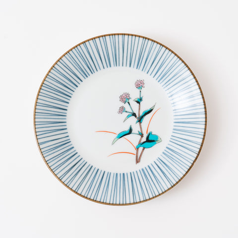 Five Grass Flowers Kutani Side Plate Set