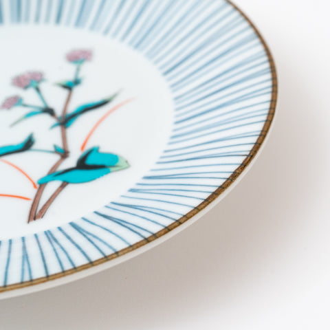 Five Grass Flowers Kutani Side Plate Set