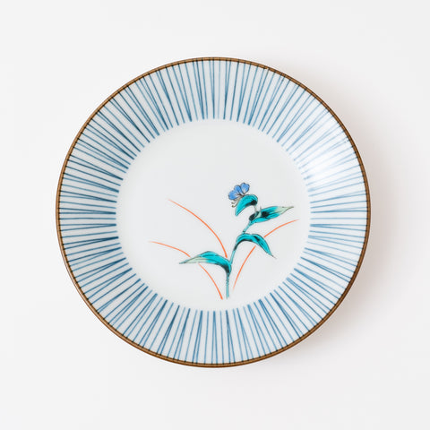 Five Grass Flowers Kutani Side Plate Set