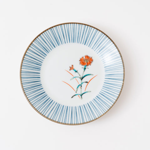 Five Grass Flowers Kutani Side Plate Set