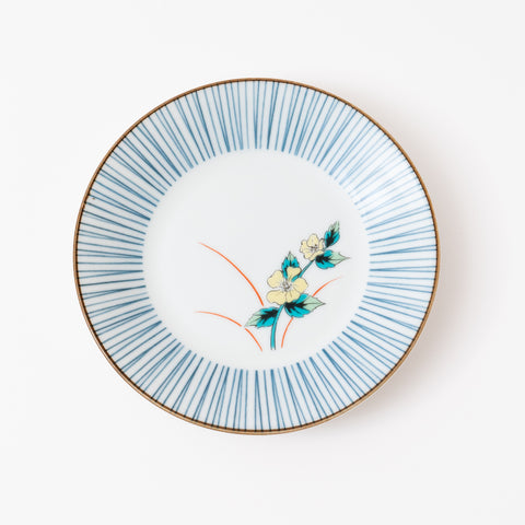 Five Grass Flowers Kutani Side Plate Set