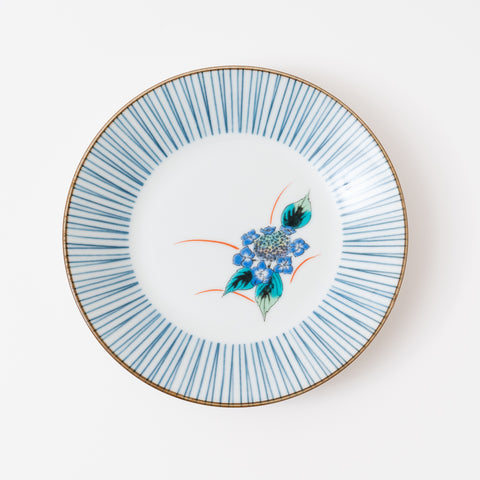 Five Grass Flowers Kutani Side Plate Set