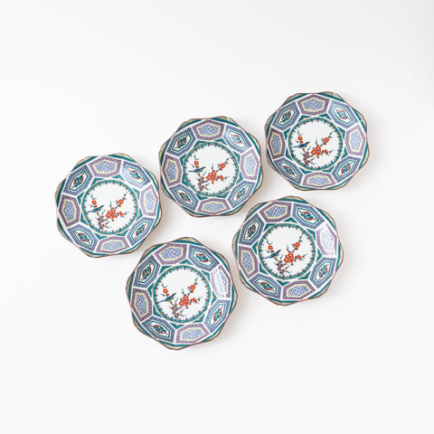 Vibrant Kokutani Style Kutani Side Plate Set