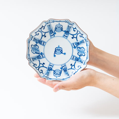 Underglaze Blue Tresure Kutani Side Plate Set