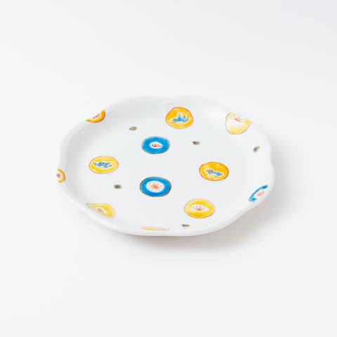 Circle Pattern Polka Dots Kutani Main Plate