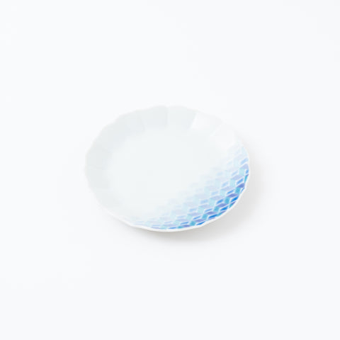 Ori Kiln Beni-kake Sorairo and Dark Blue Kutani Side Plate