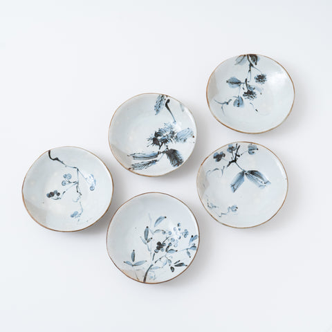 Varied Floral Designs Kutani Side Plate Set