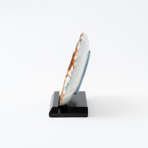 Shoza Kutani Plate and Stand Set