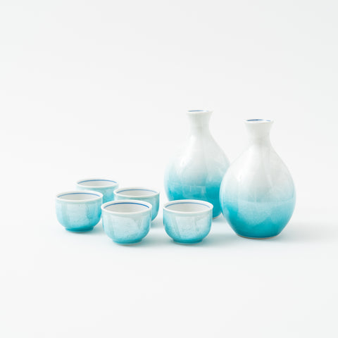 Tranquil Ginsai Kutani Sake Set