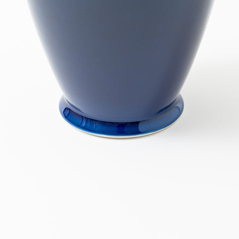 Yellow to Deep Blue Gradient Kutani Vase and Stand Set