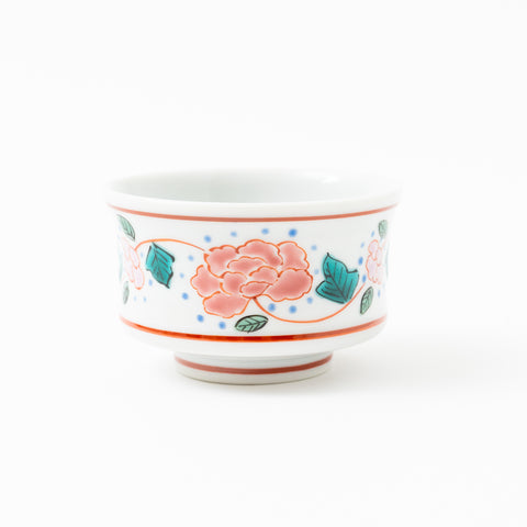 Linked Peony Guinomi Kutani Sake Cup