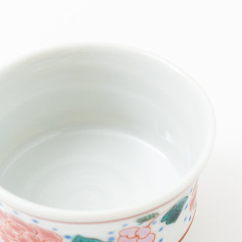 Linked Peony Guinomi Kutani Sake Cup