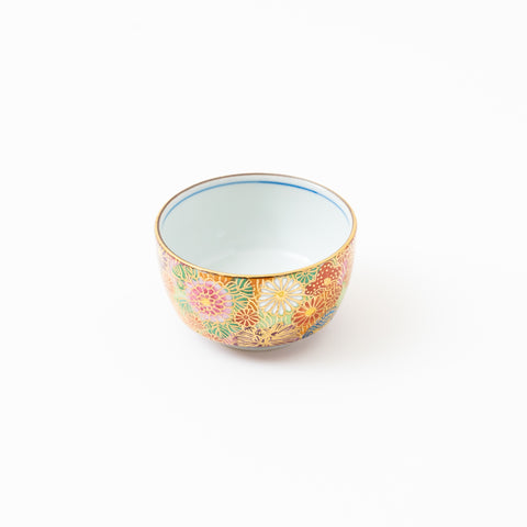 Vibrant Hanazume Guinomi Kutani Sake Cup